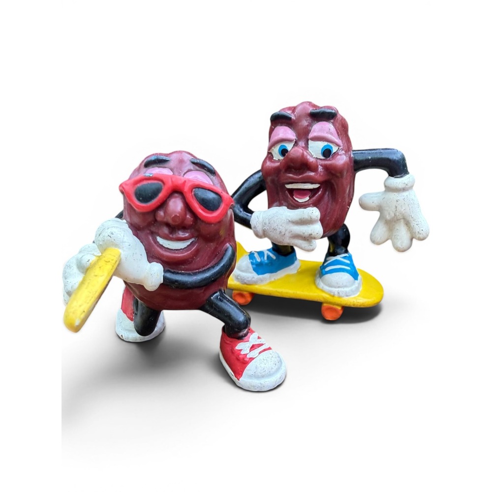 California Raisins Figures Applause 1988 Vintage PVC Purple Skateboard Surfboard